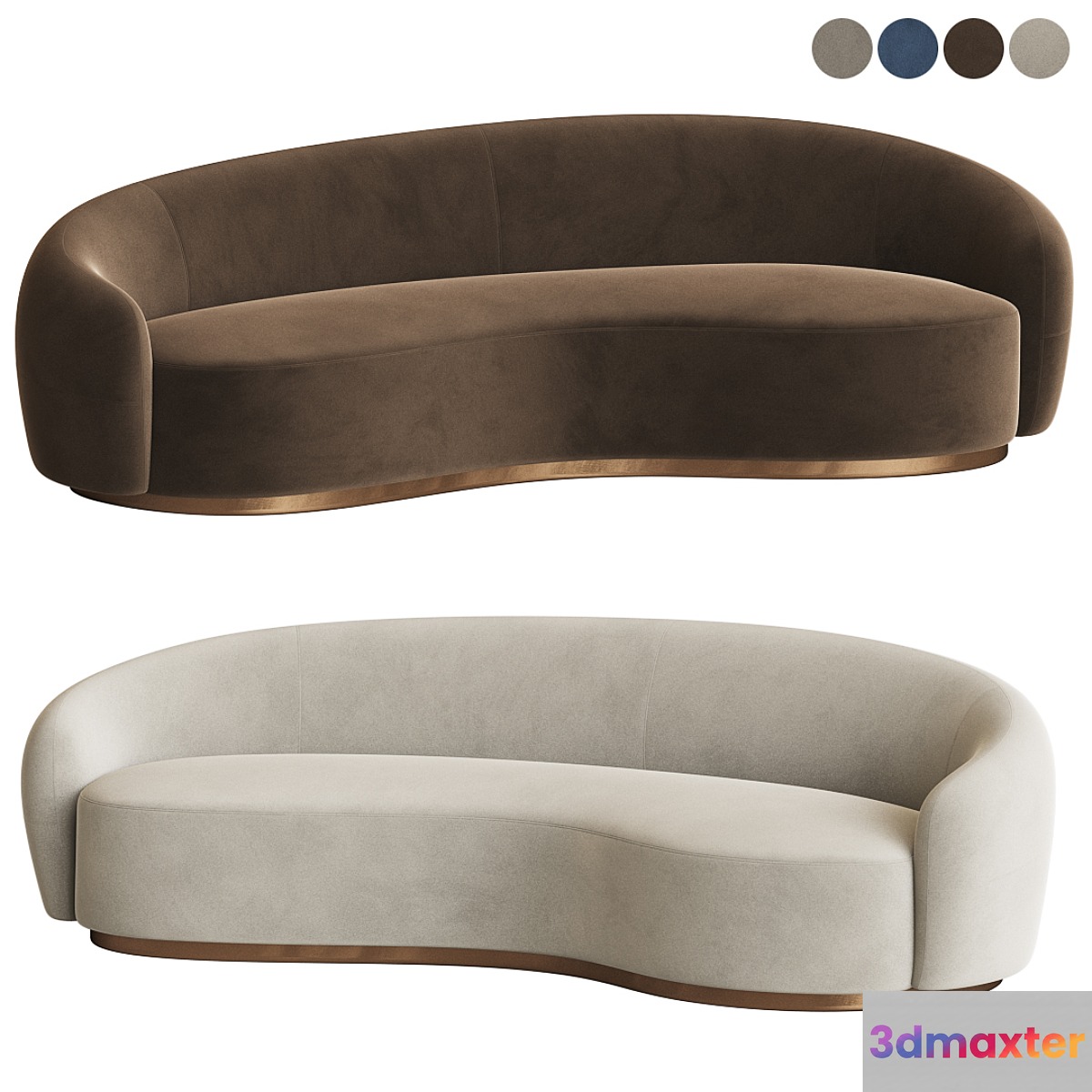 Snowglobs Austin Curved Sofa 3D Max