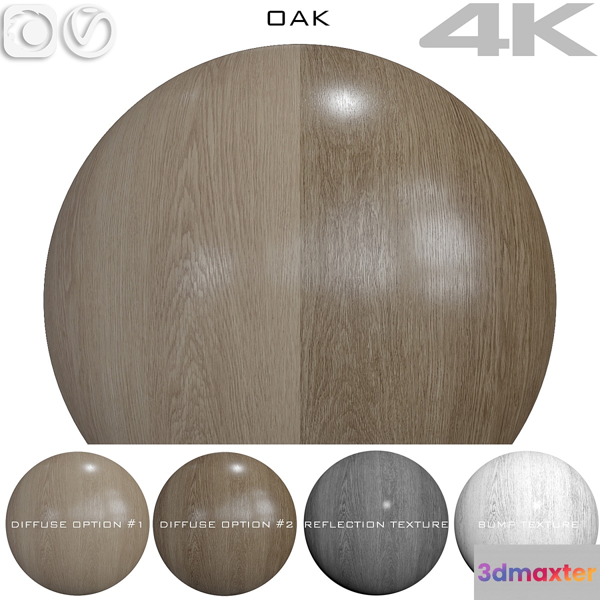 Seamless texture - Oak 16 3D Max