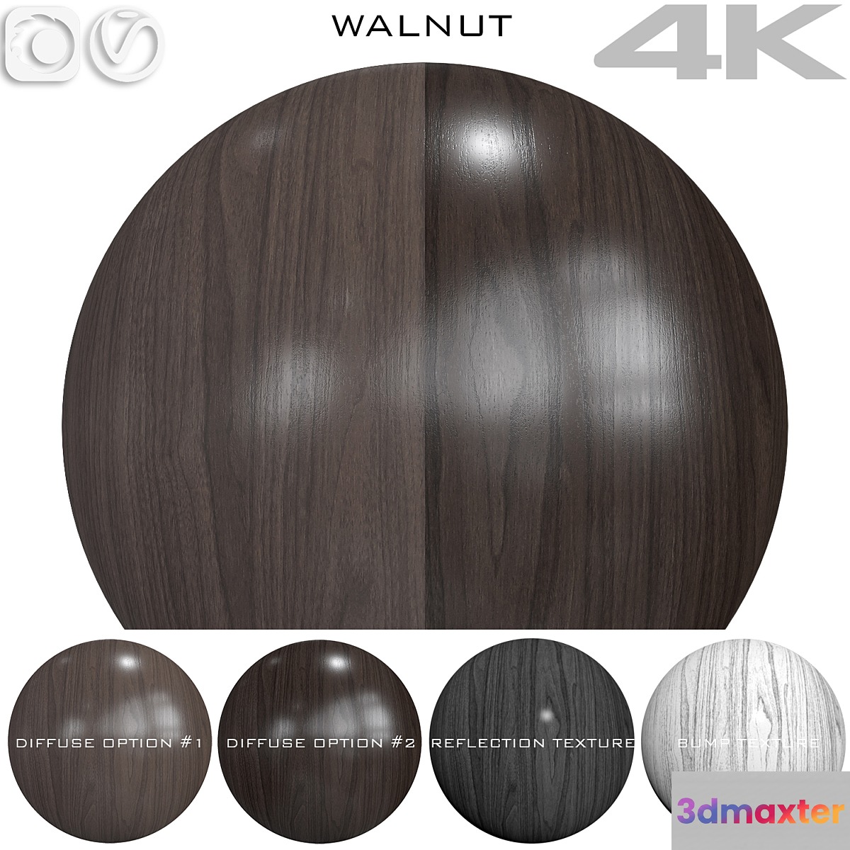 Seamless texture - Walnut 4 3D Max