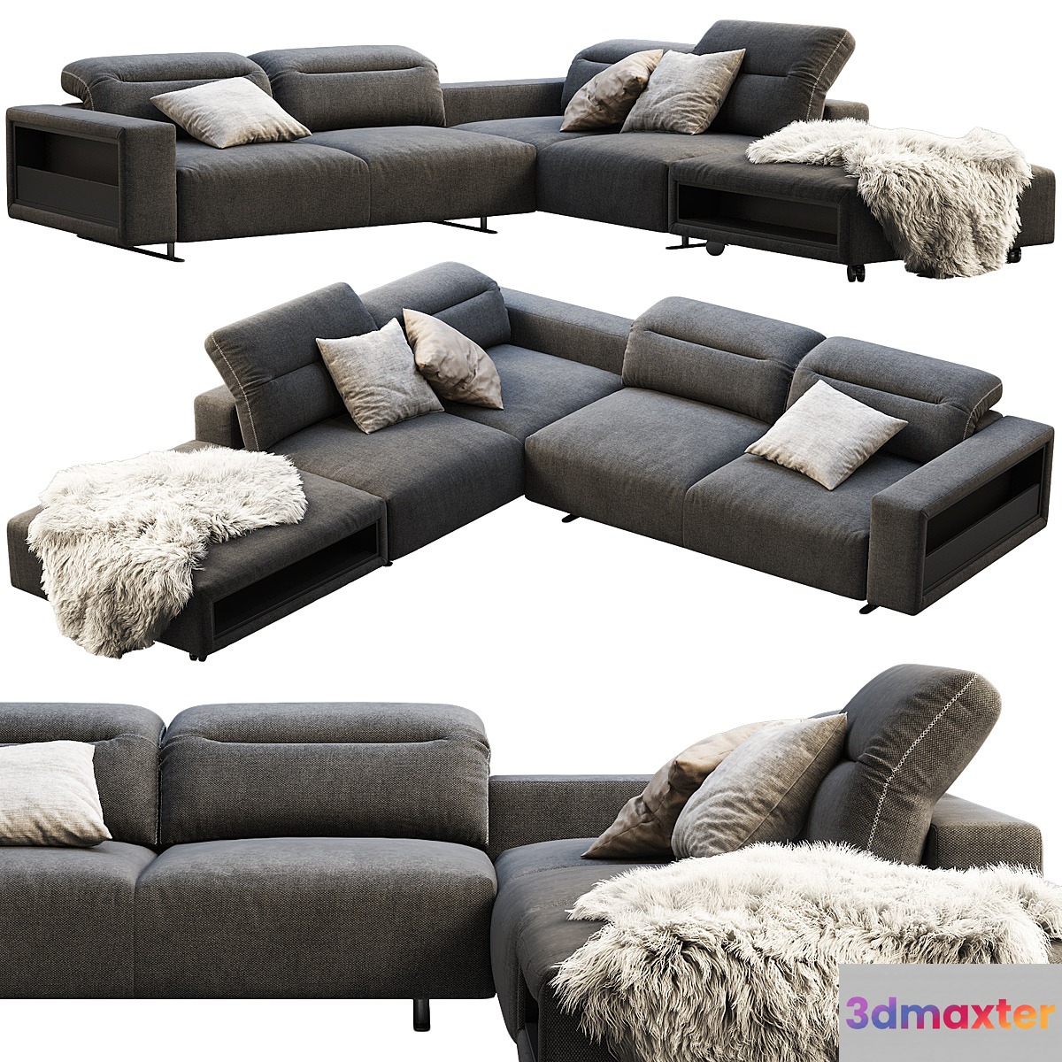 BoConcept Hampton corner sofa with storage 3D Max