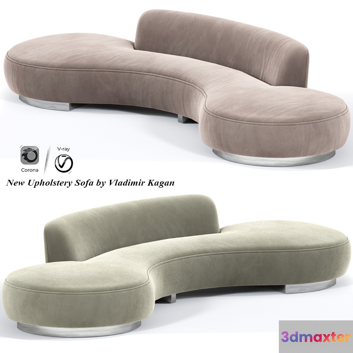 New Upholstery Sofa by Vladimir Kagan 3D Max