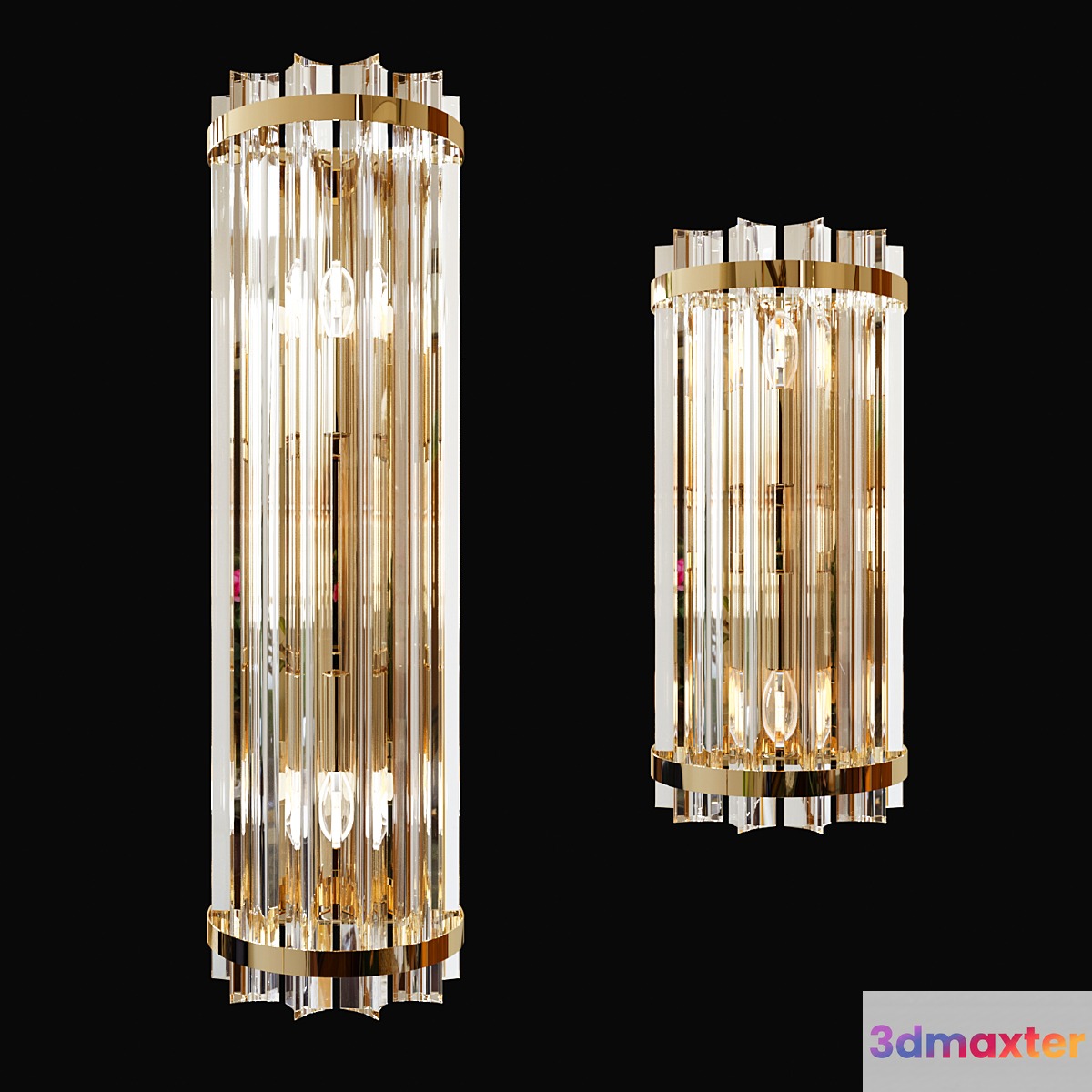 Wall lamp made of glass Garda Decor (set of 2 - 55cm and 35cm) - No.3