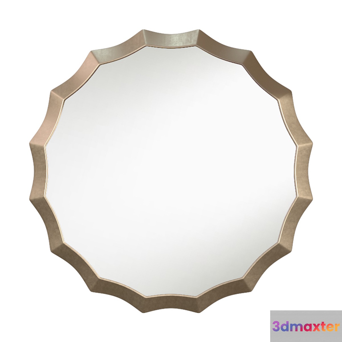 Potterybarn Scalloped Mirror Round 3D Max