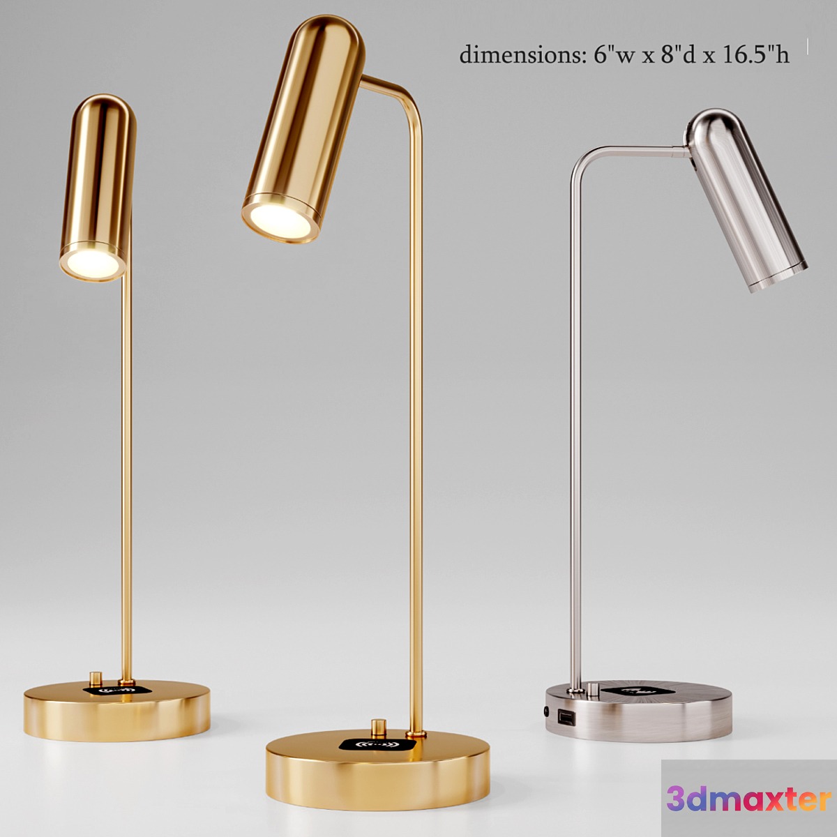 Linear Metal LED Wireless Charging & USB Task Lamp - No.3