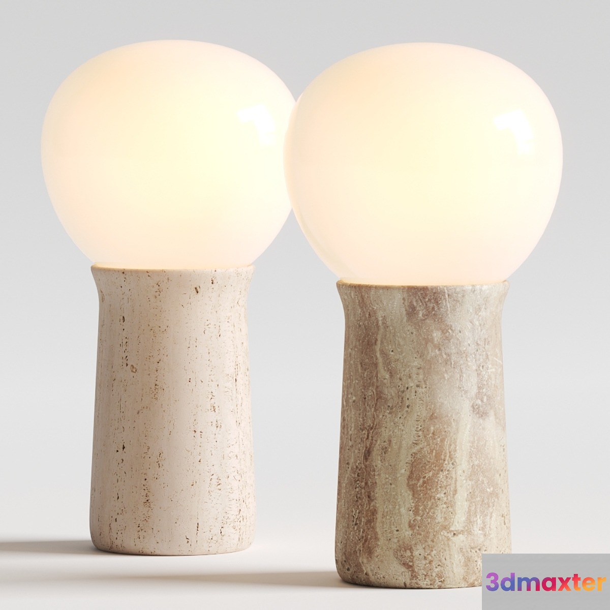 CB2 Fin Travertine Table Lamp 3D Max