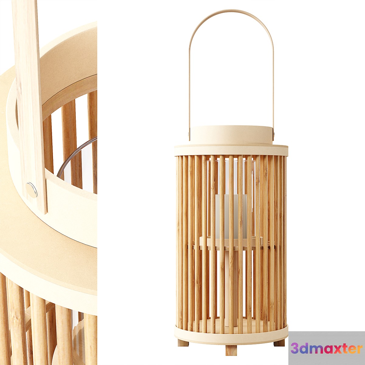 Zara Home - The bamboo decorative candle lantern 3D Max
