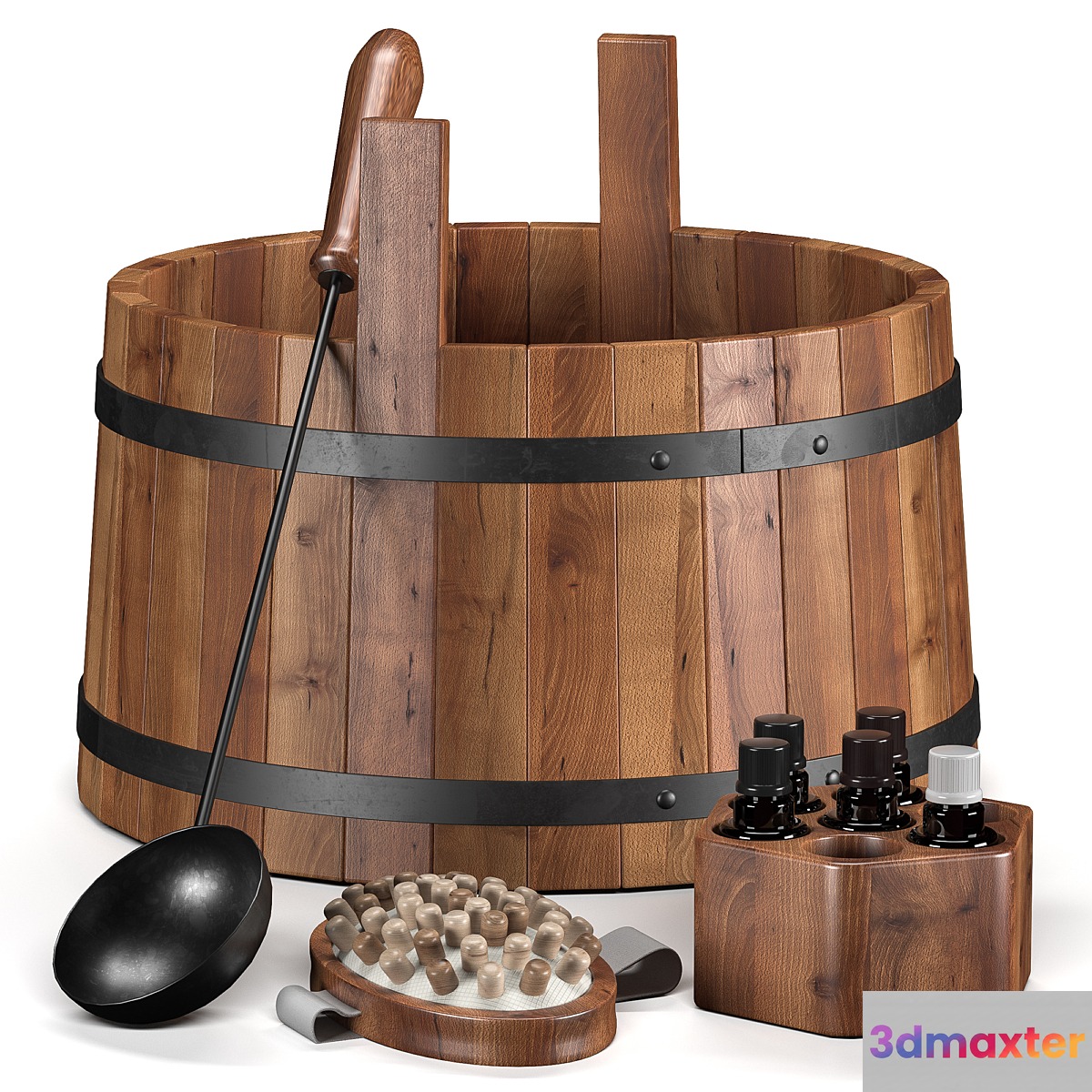 Sauna bath decor set 3D Max