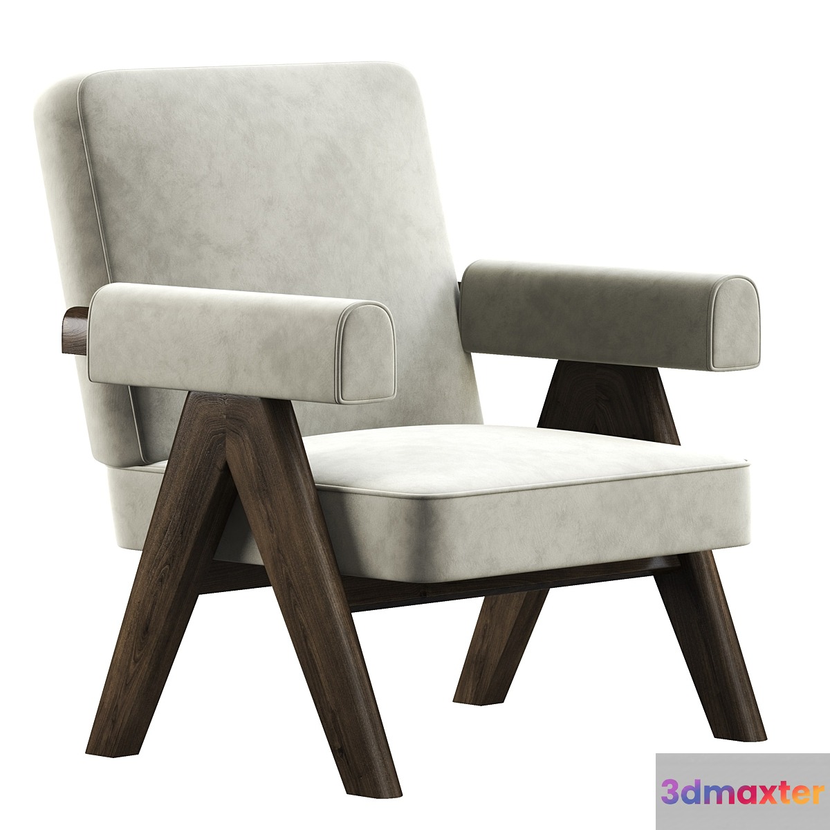 Lounge Chair Pierre Jeanneret Pj 01 Cream Velvet
