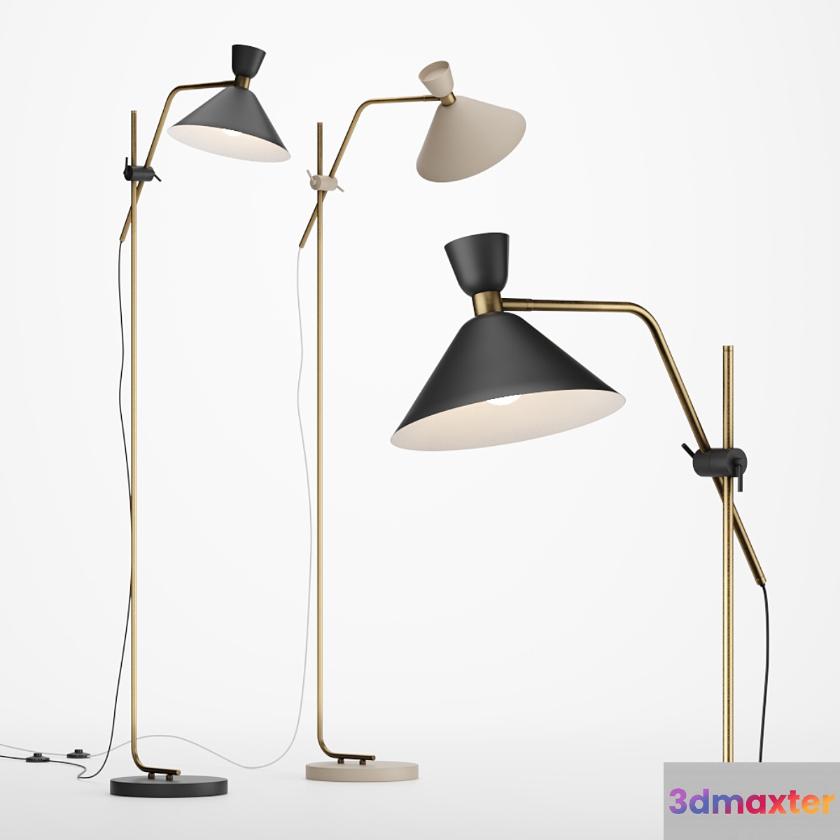 AM.PM Antique brass lamp Zoticus 3D Max