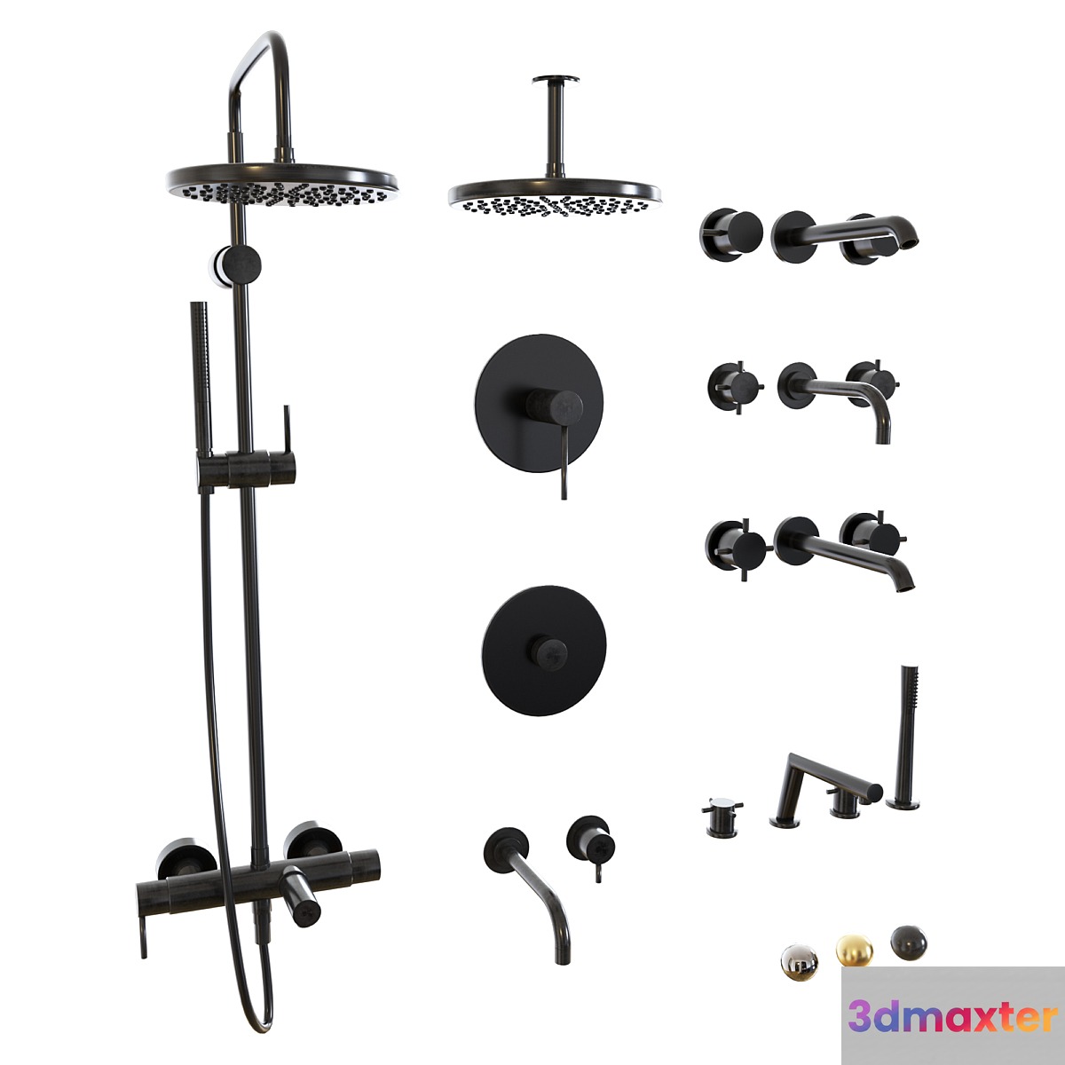 Faucets set 1 3D Max