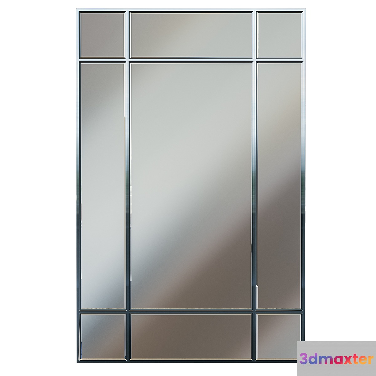 Rectangular mirror in chrome frame KFG048 3D Max