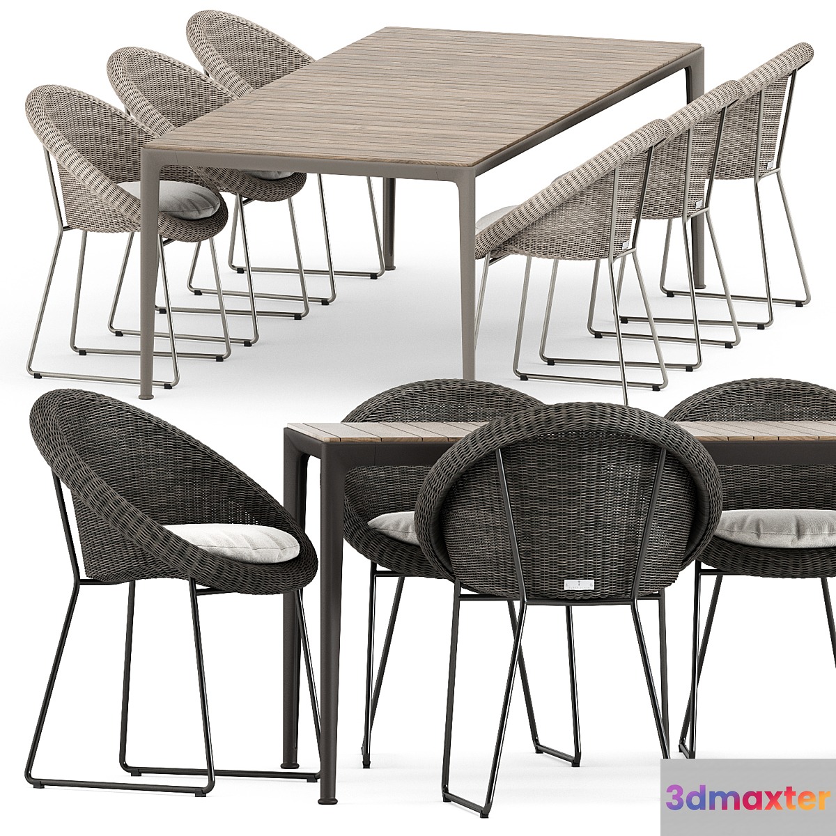 Gigi II Armchair by Janus et cie and Mirto Outdoor table by bebitalia 3D Max