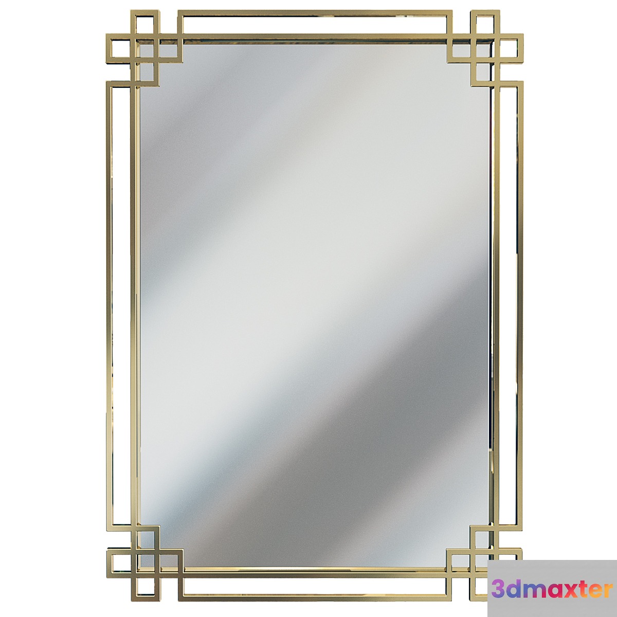 Rectangular mirror in gold frame KFE1270 3D Max