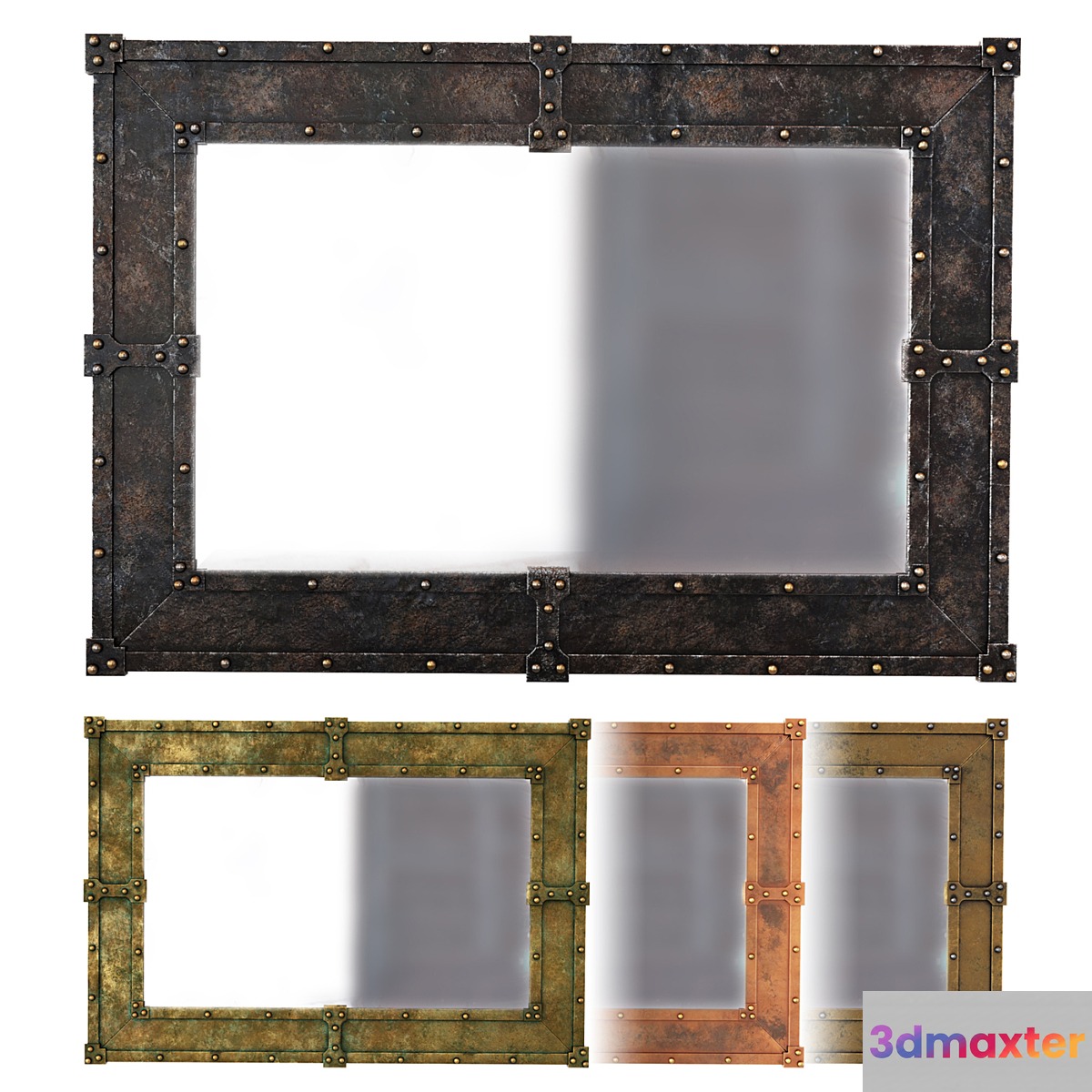 Mirror in the industrial frame 3D Max