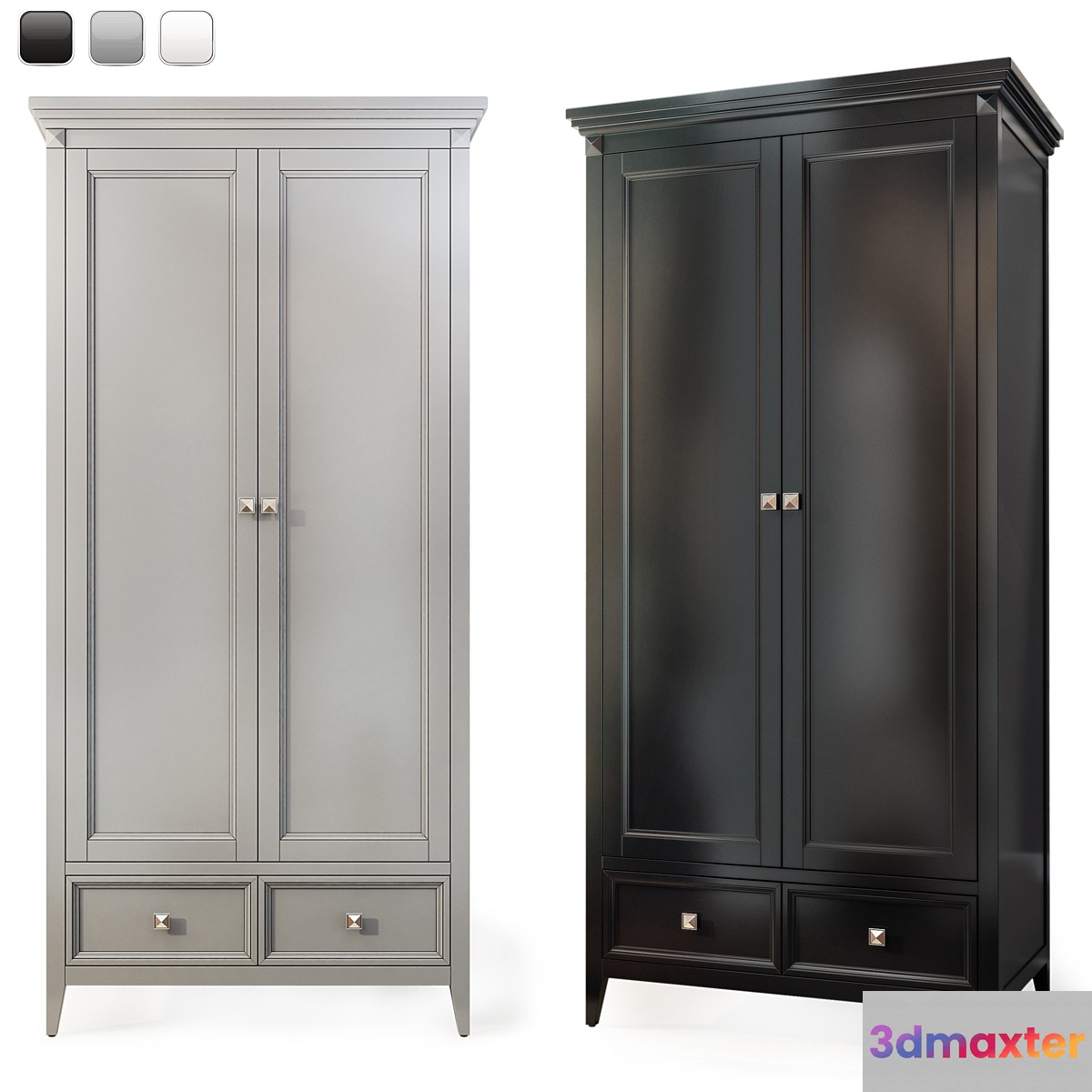 Hinged wardrobe for RFS Brooklyn clothes. Wardrobe by MebelMoscow 3D Max