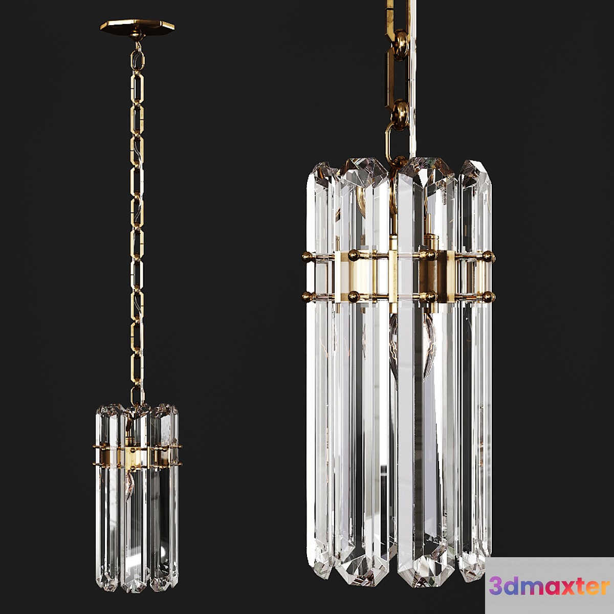 Restoration Hardware BONNINGTON SMALL PENDANT Brass 3D Max