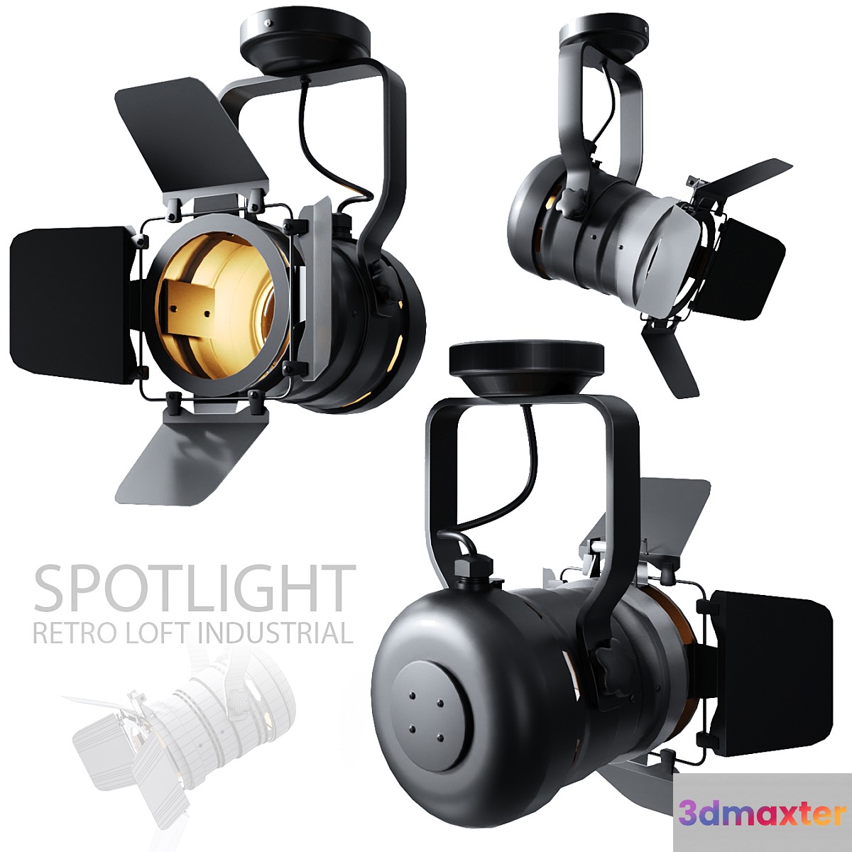Spotlight Retro Loft Industrial 3D Max