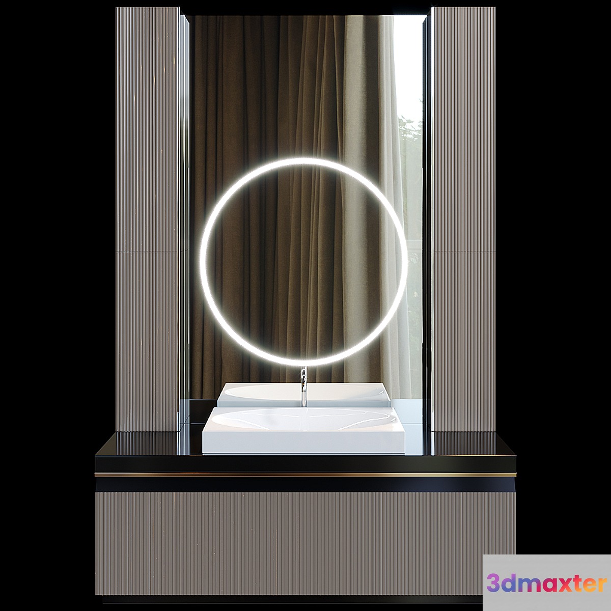 Washbasin with illuminated mirror 3D Max