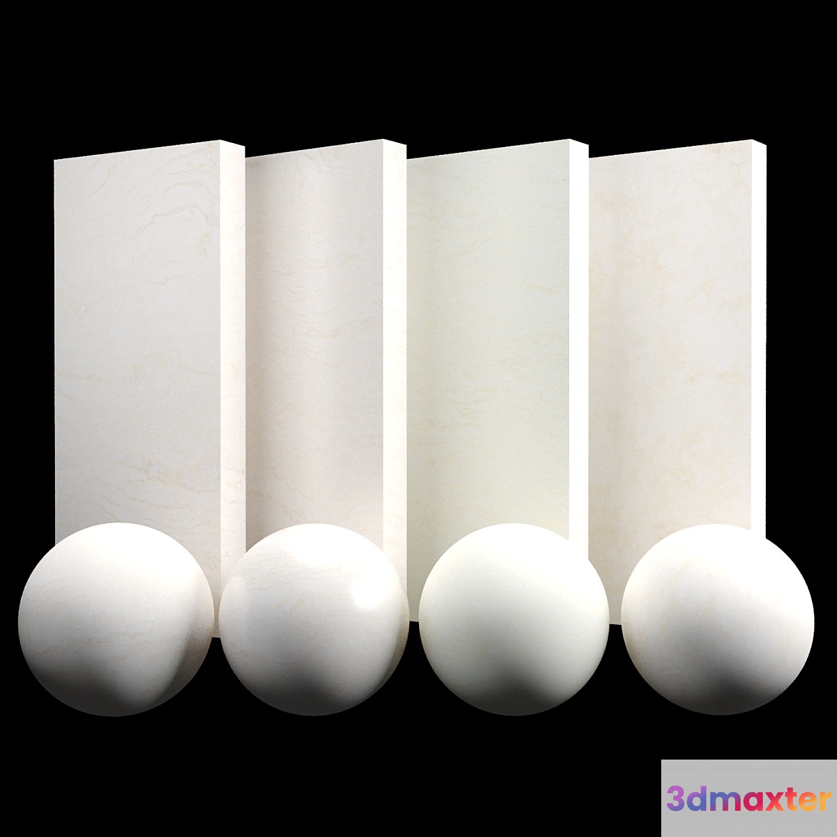Travertine beige stone 3D Max