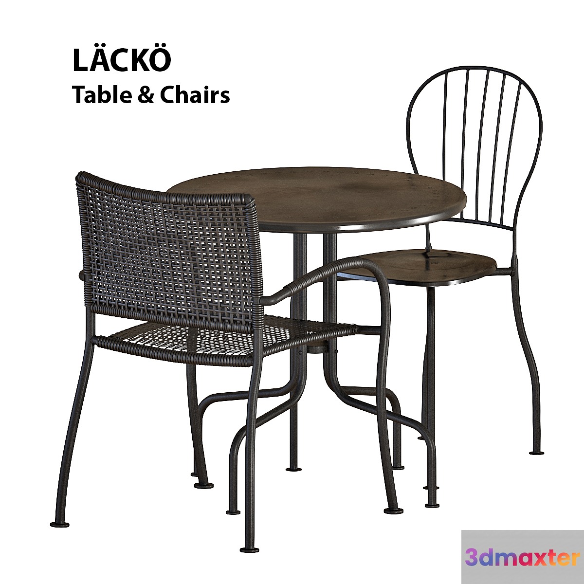 IKEA LACKO Table & Chairs 3D Max