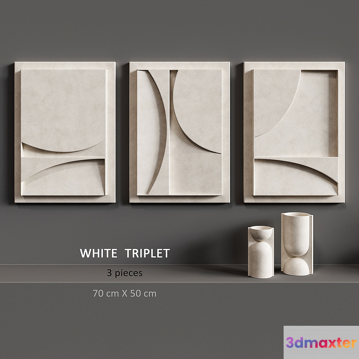 Relief White Triplet 3D Max