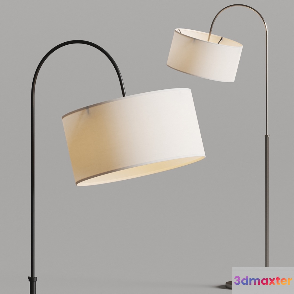 Crate and Barrel Petite Adjustable Arc Floor Lamps 3D Max
