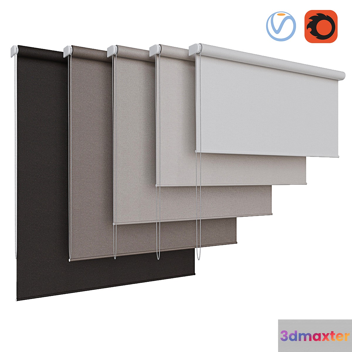 Roller blinds 3D Max