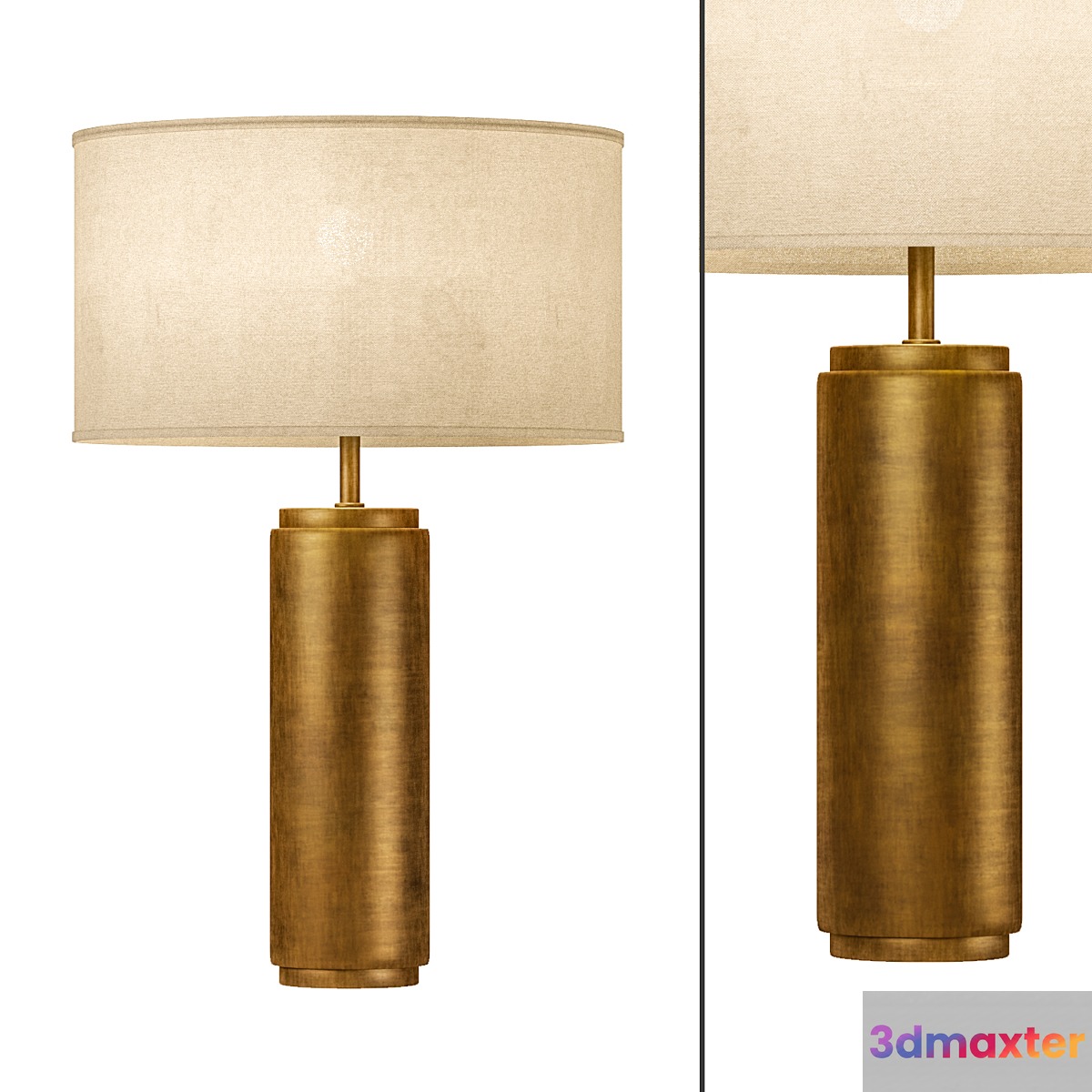 Restoration Hardware Cylindrical Column Table Lamp 3D Max