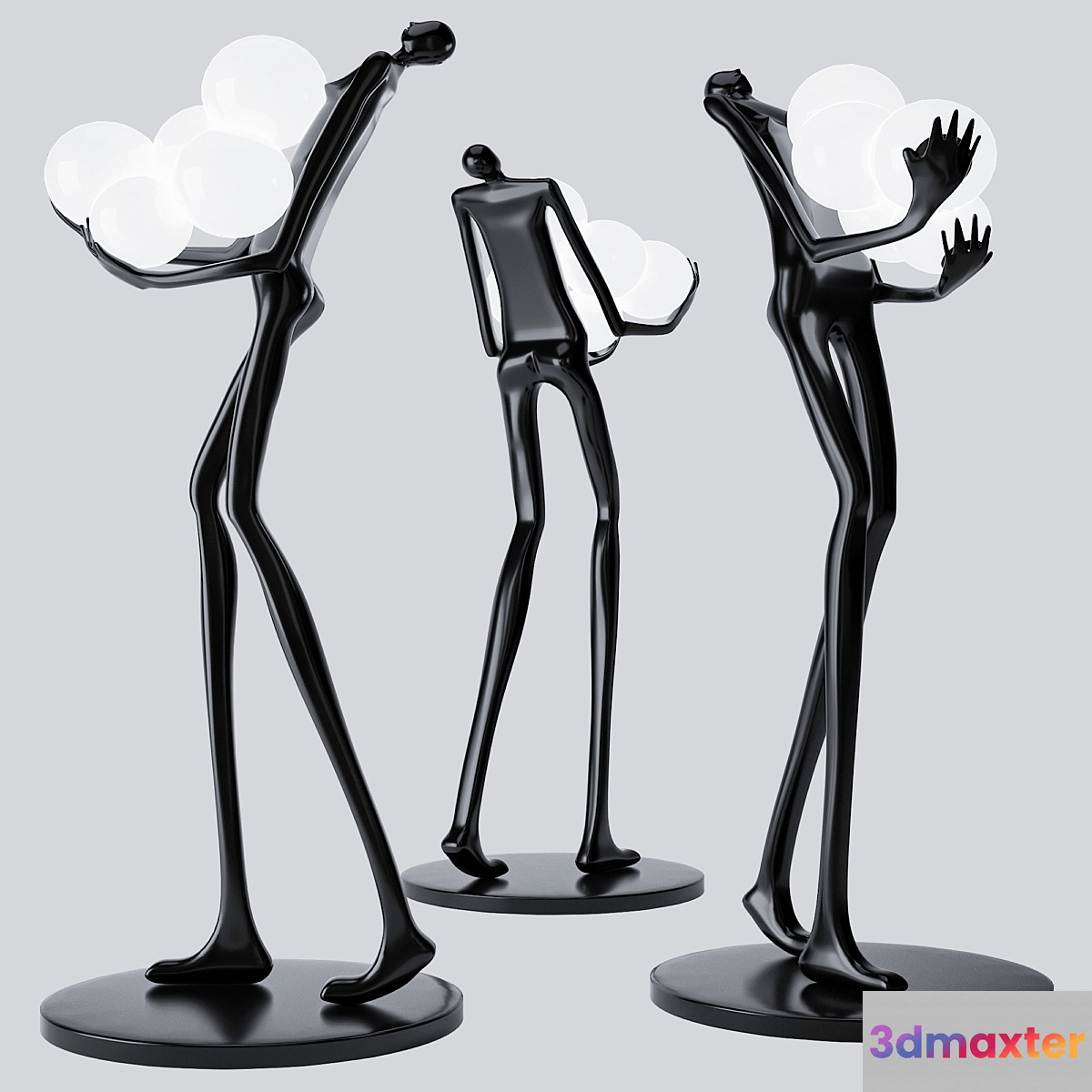 Floor Lamp Man Baloons Black