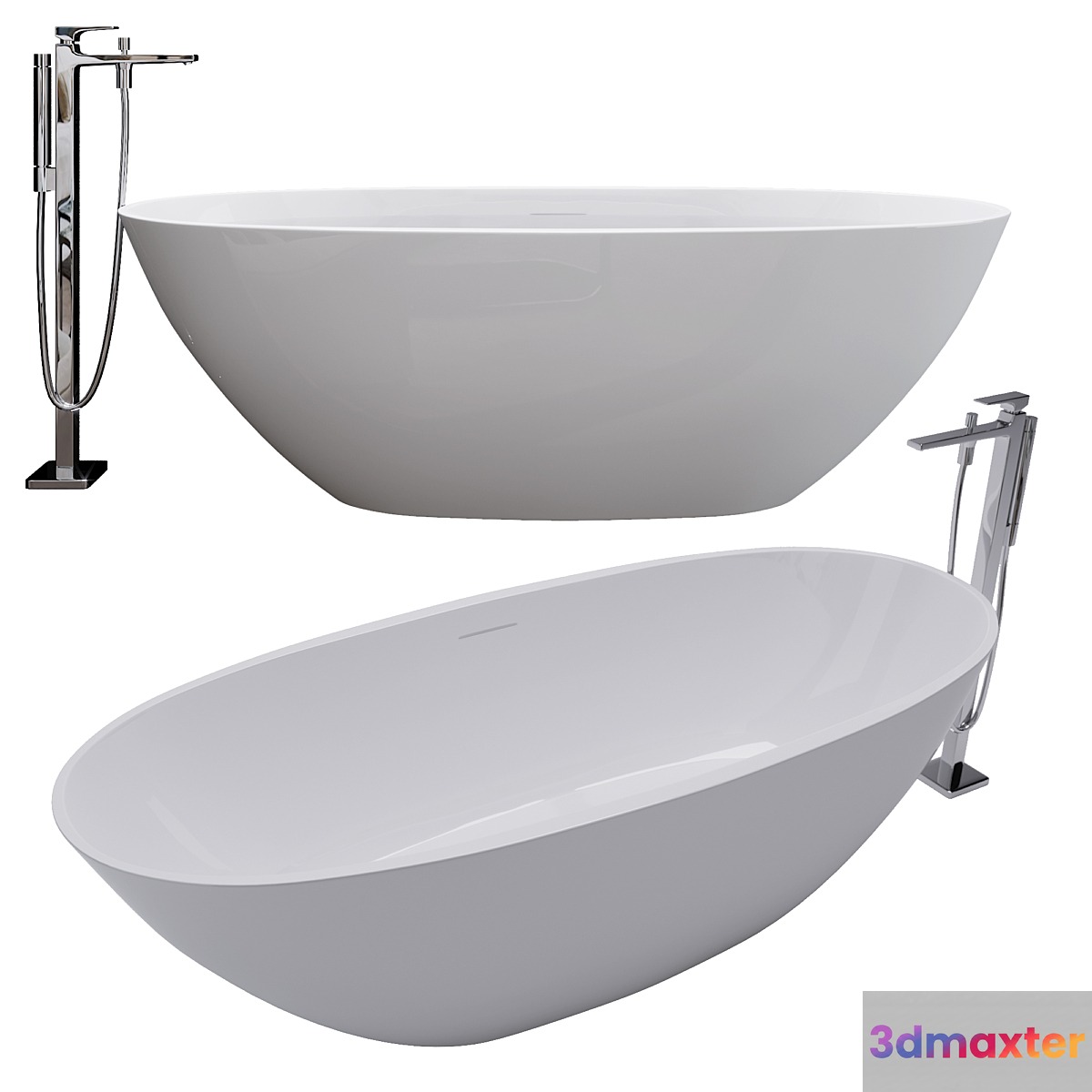 Free-Standing Bath Wila I Marmorin 3D Max