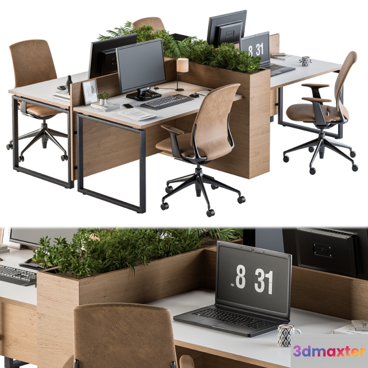 Office Furniture - employee Set 21 3D Max