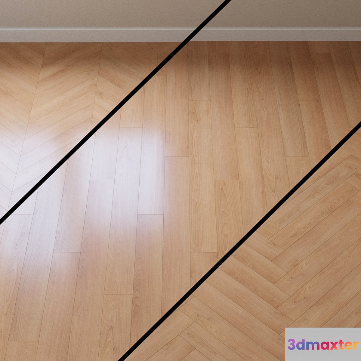 Cortona Beech Parquet board Kahrs 3D Max