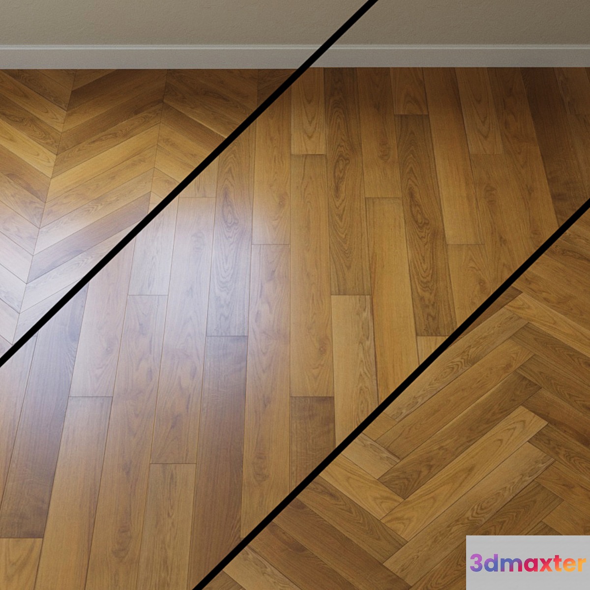 Parquet board Karelia Oak Grain Brown 3D Max