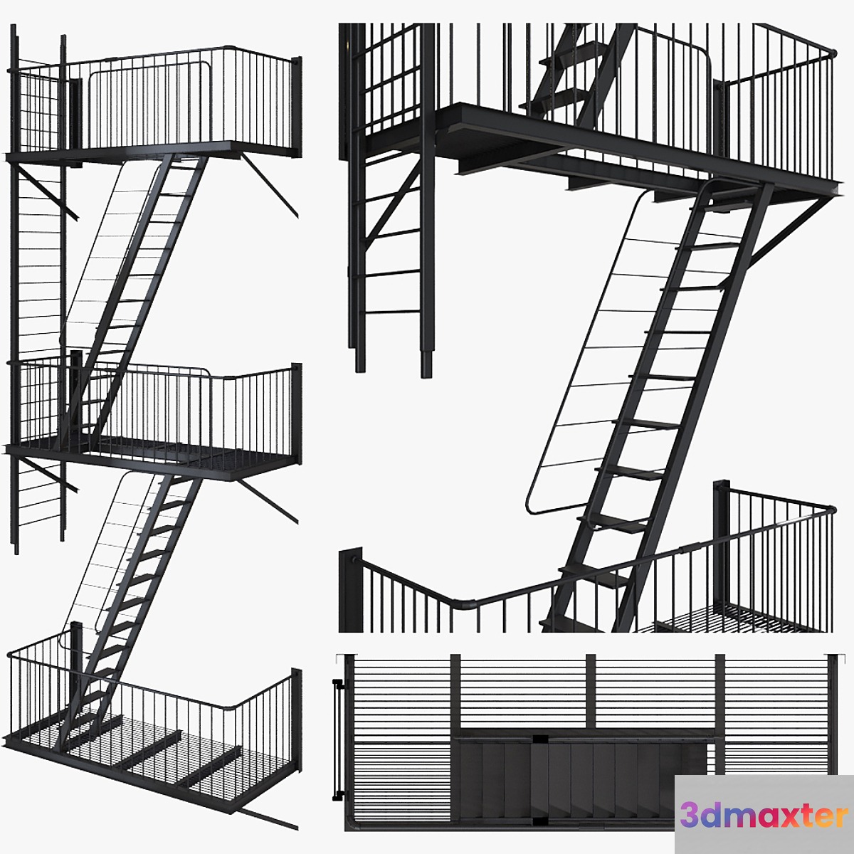 Street fire escape_2 3D Max