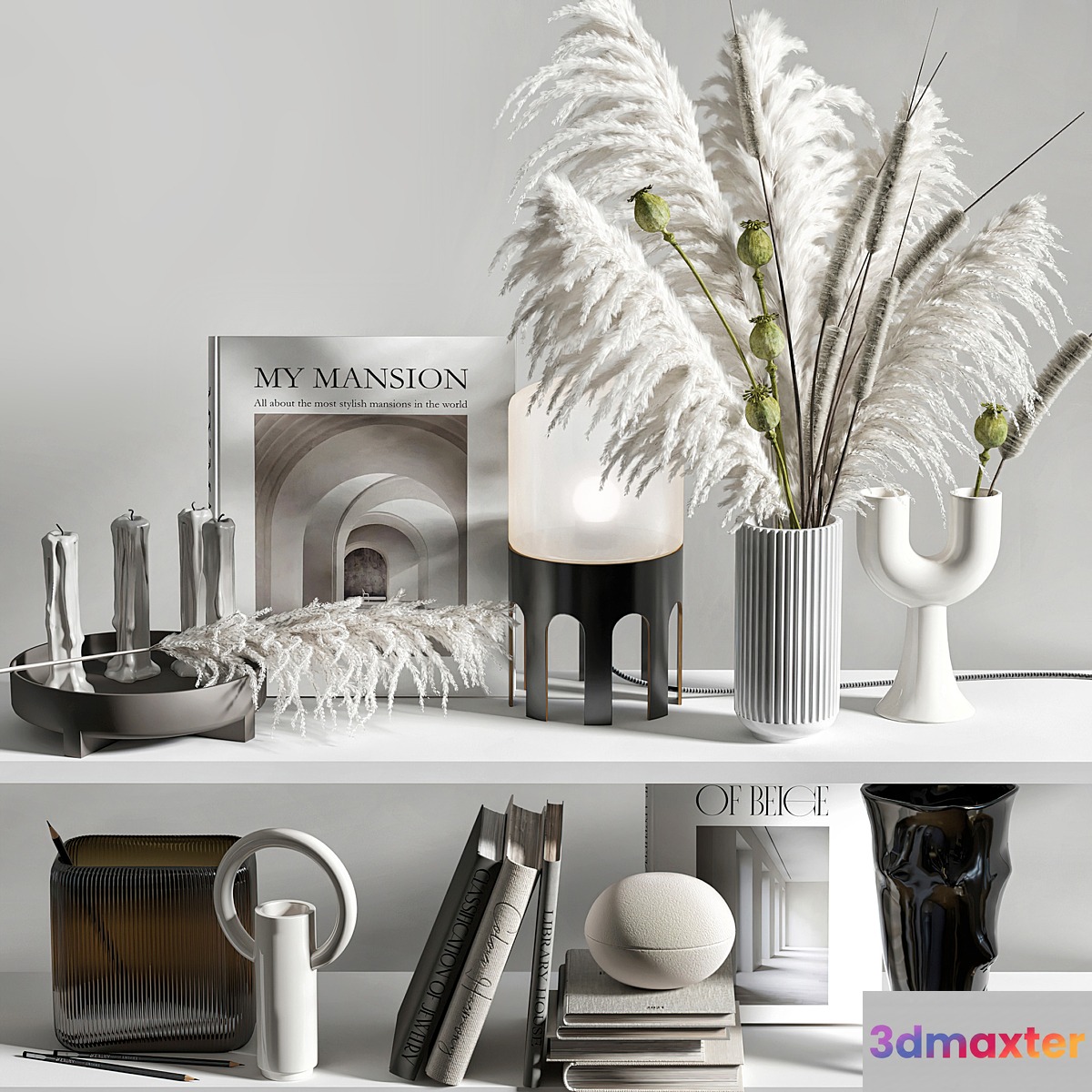 Decorative set for shelves with mixed bouquet 08 - No.3