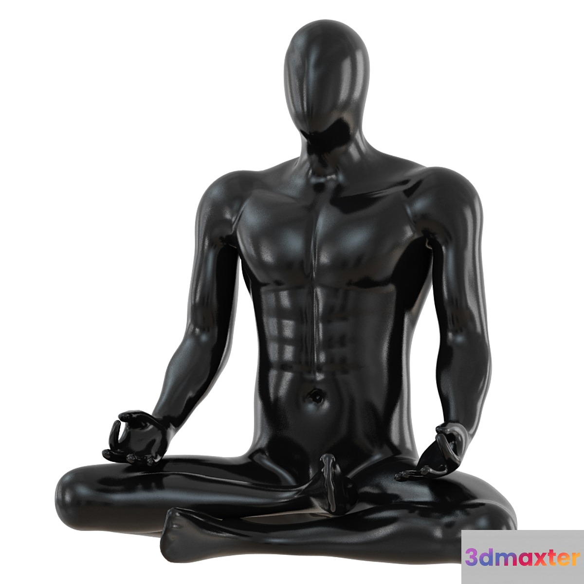 Male abstract mannequin sitting in yoga pose 110