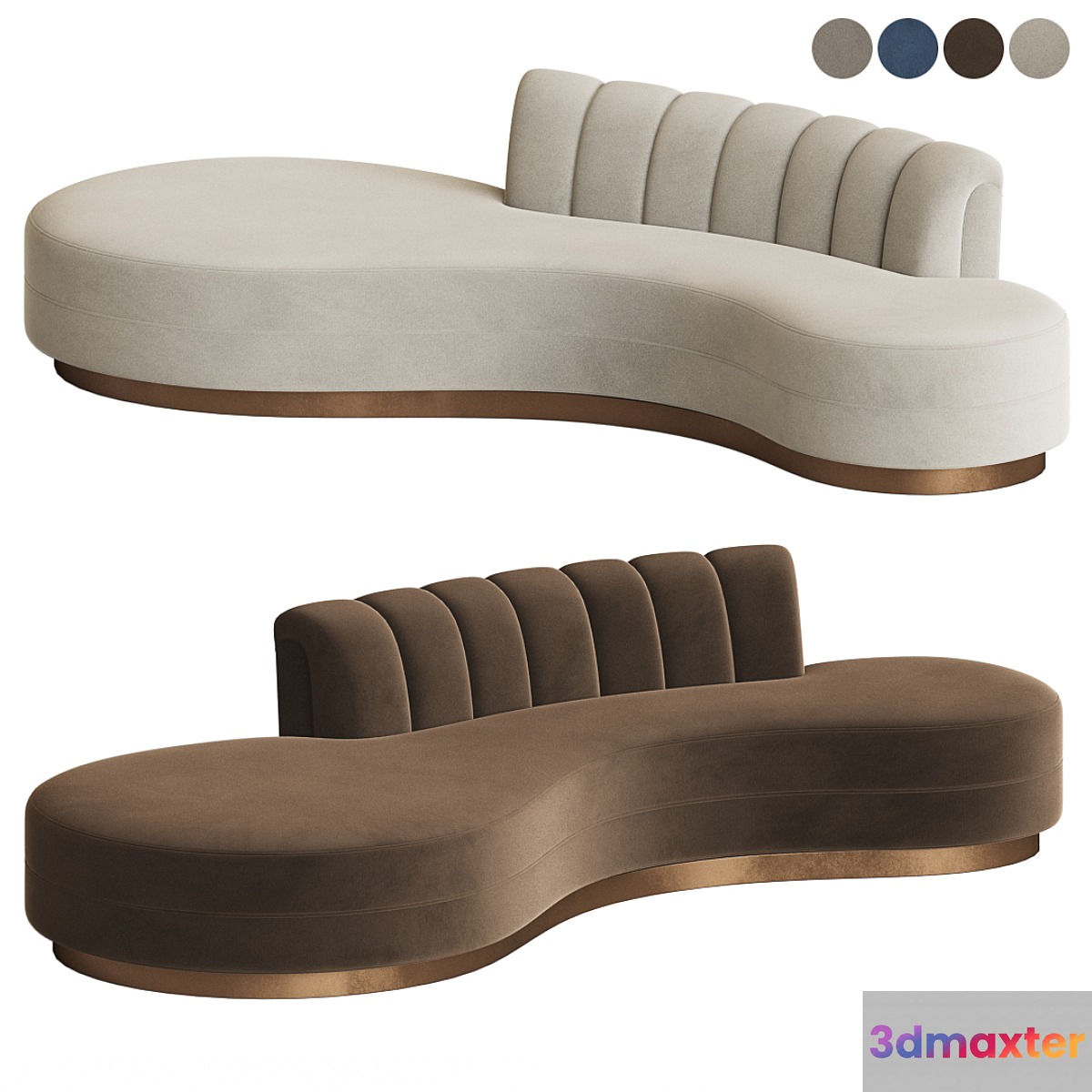 Haute House Layla Chanel Tufted Curved Sofa 3D Max