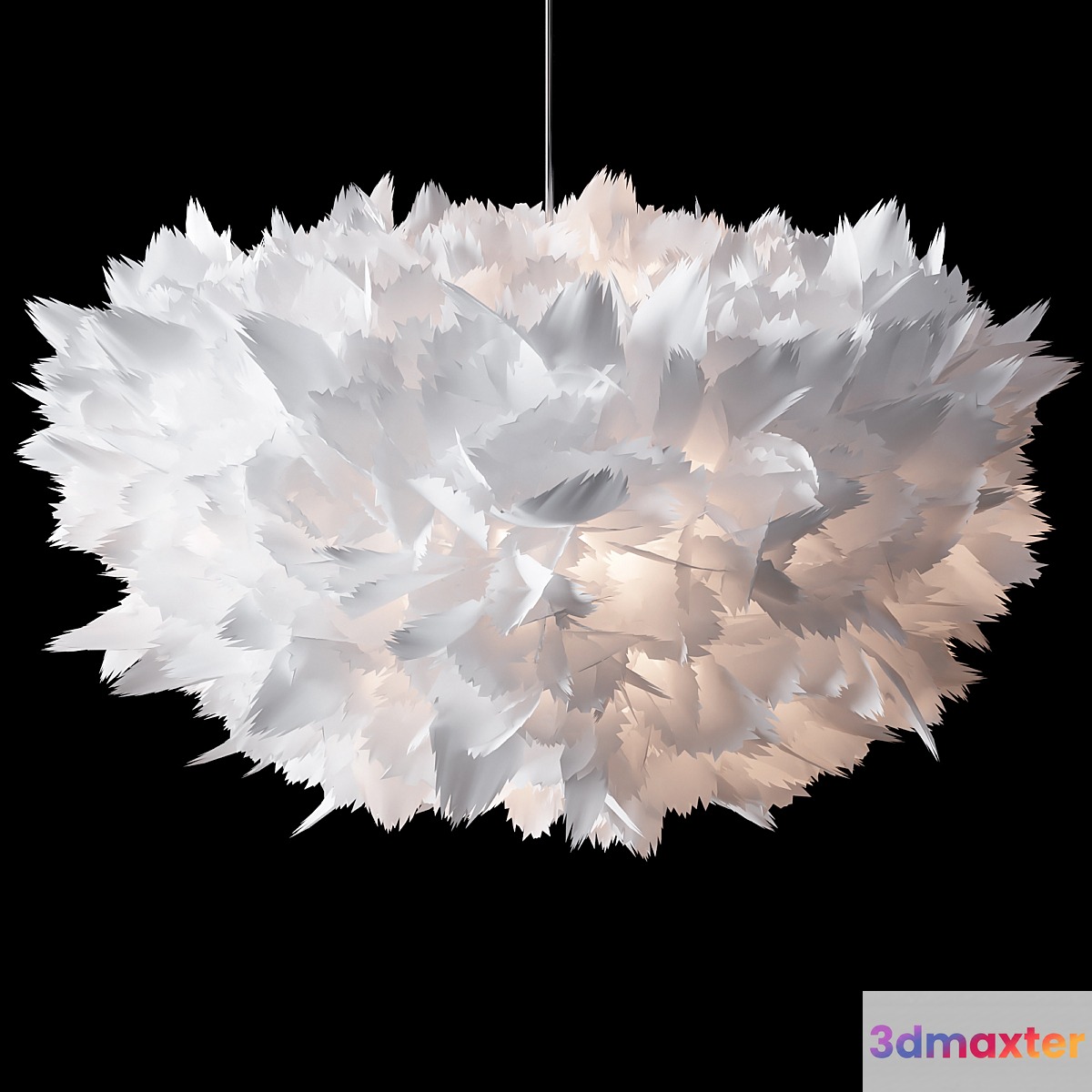 White feather chandelier