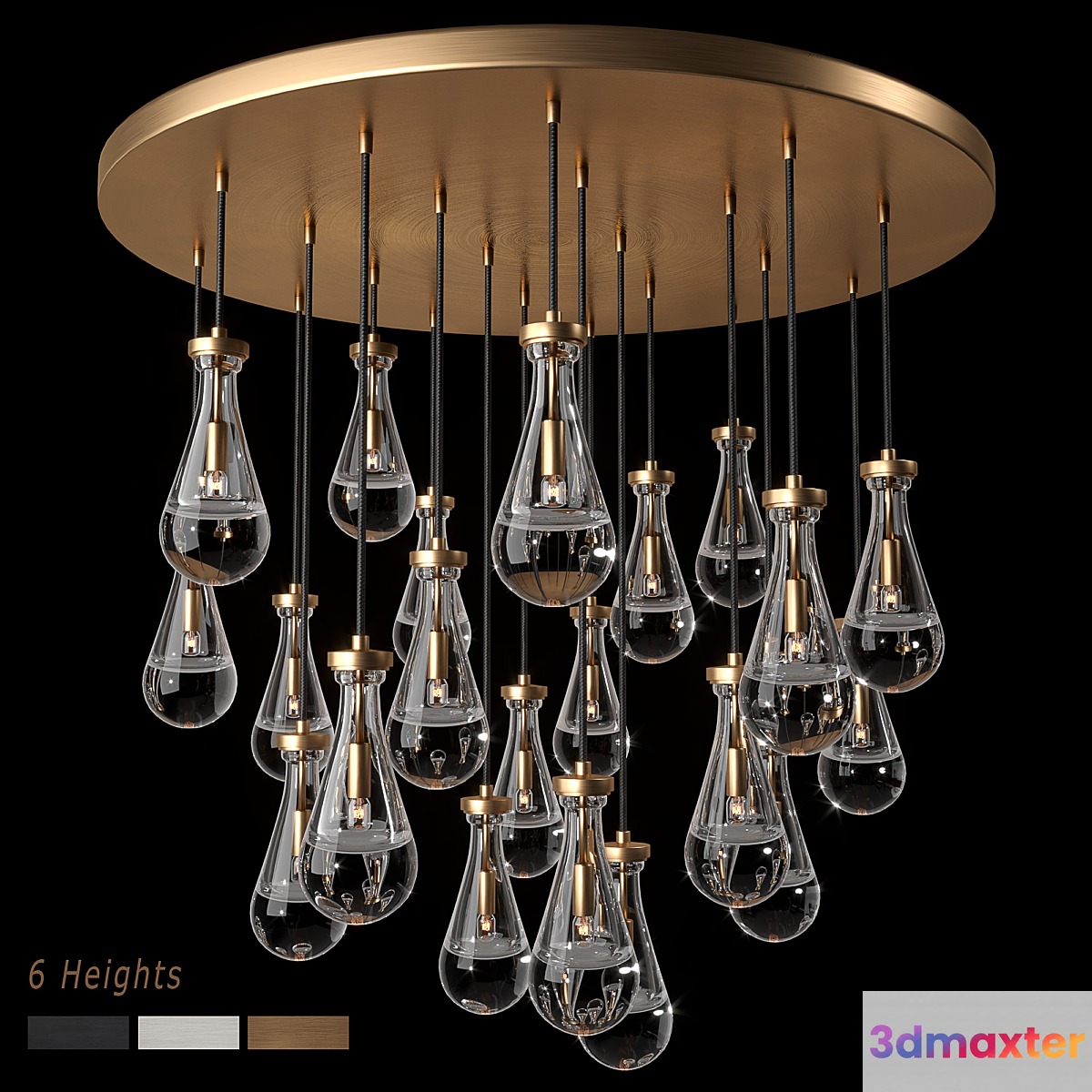 RH Rain Round Chandelier 47 3D Max