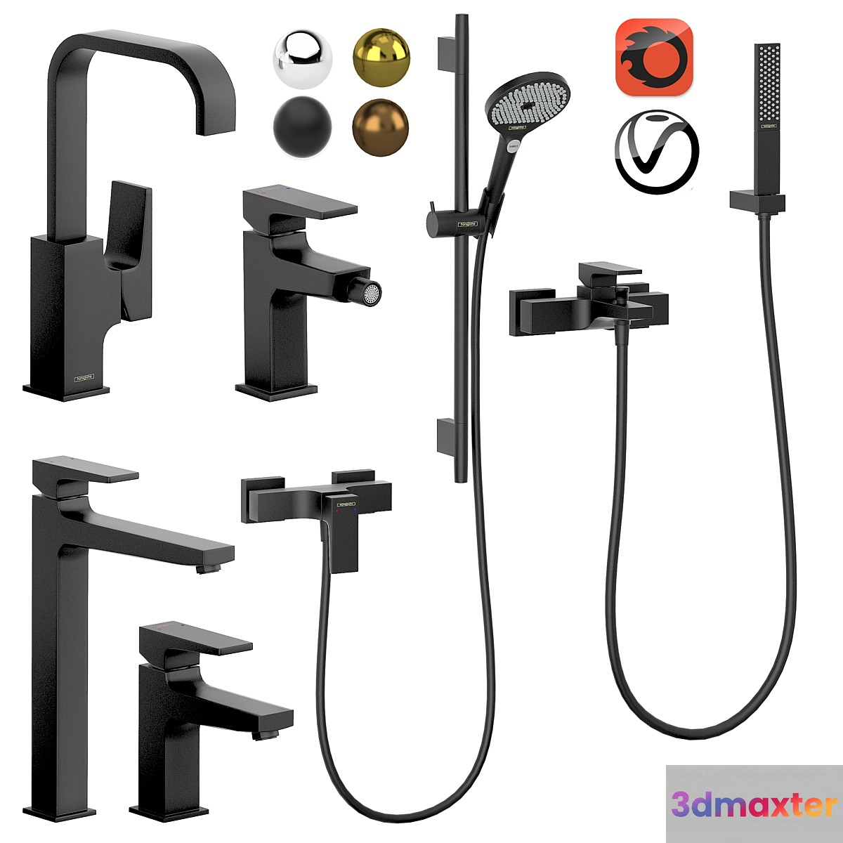 HANSGROHE Set 3 | Rainfinity | Metropol | 3D Max