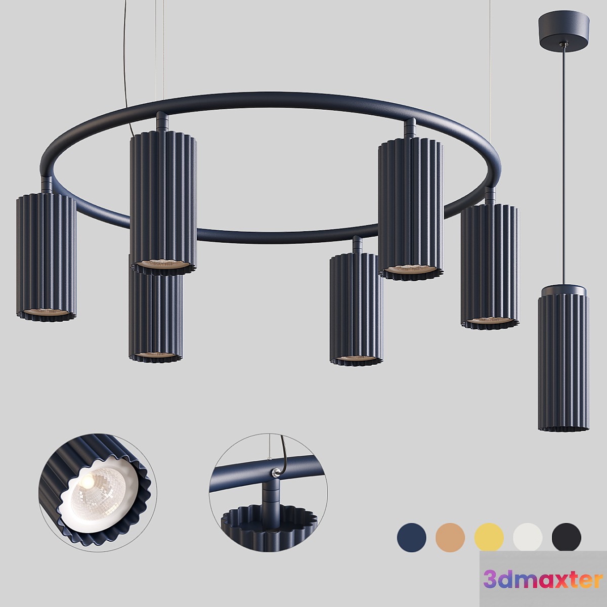 Scandinavian pendant lights with Aliexpress 071 3D Max