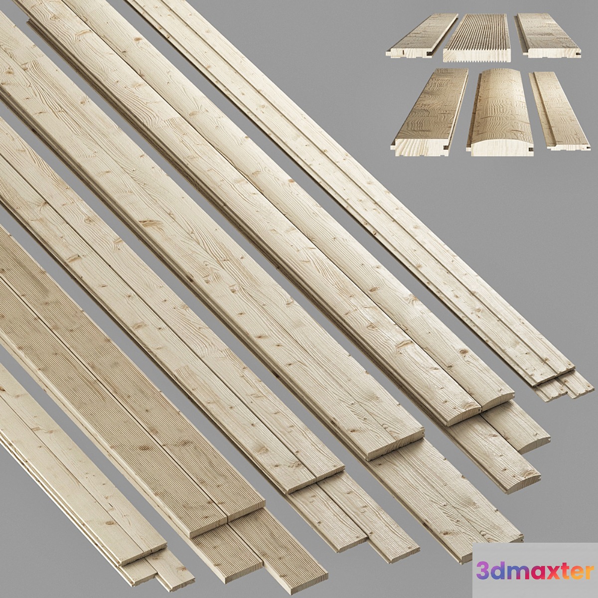 house block lining 3D Max