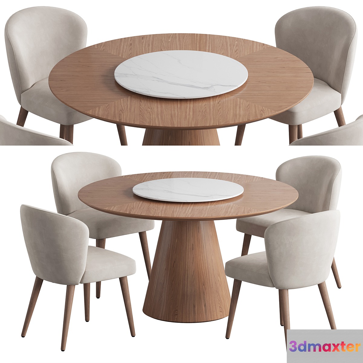 Angel Cerda table Aston chair 3D Max