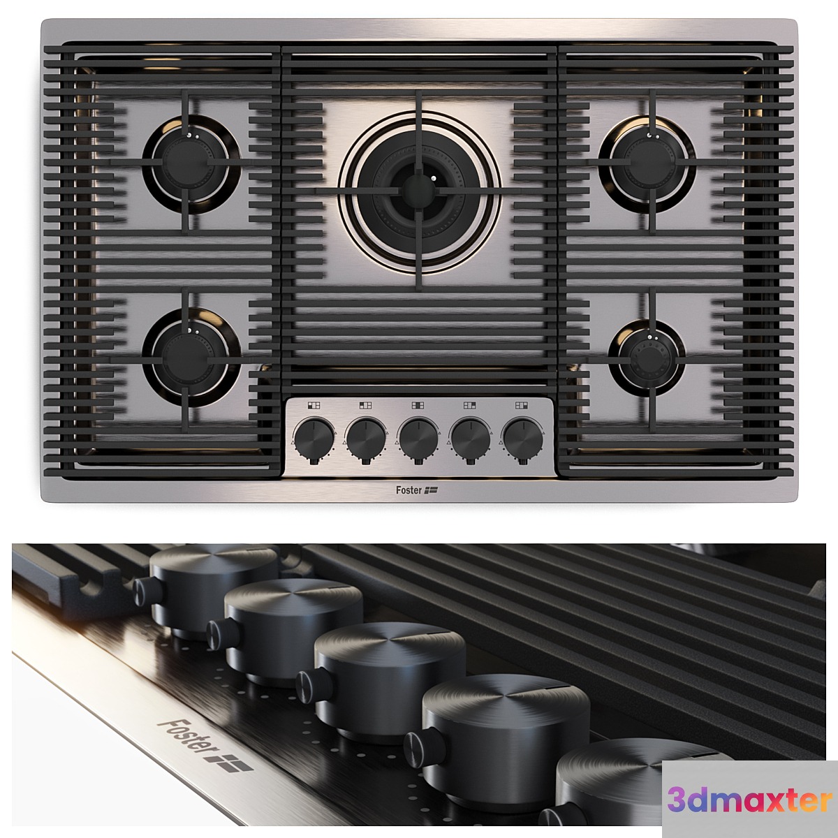 hob Milanello Gun Metal 5F-7682 006 - by Foster