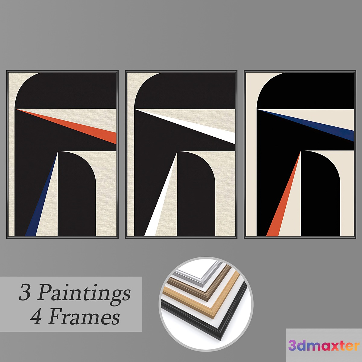 Set of wall paintings No 3230 3D Max