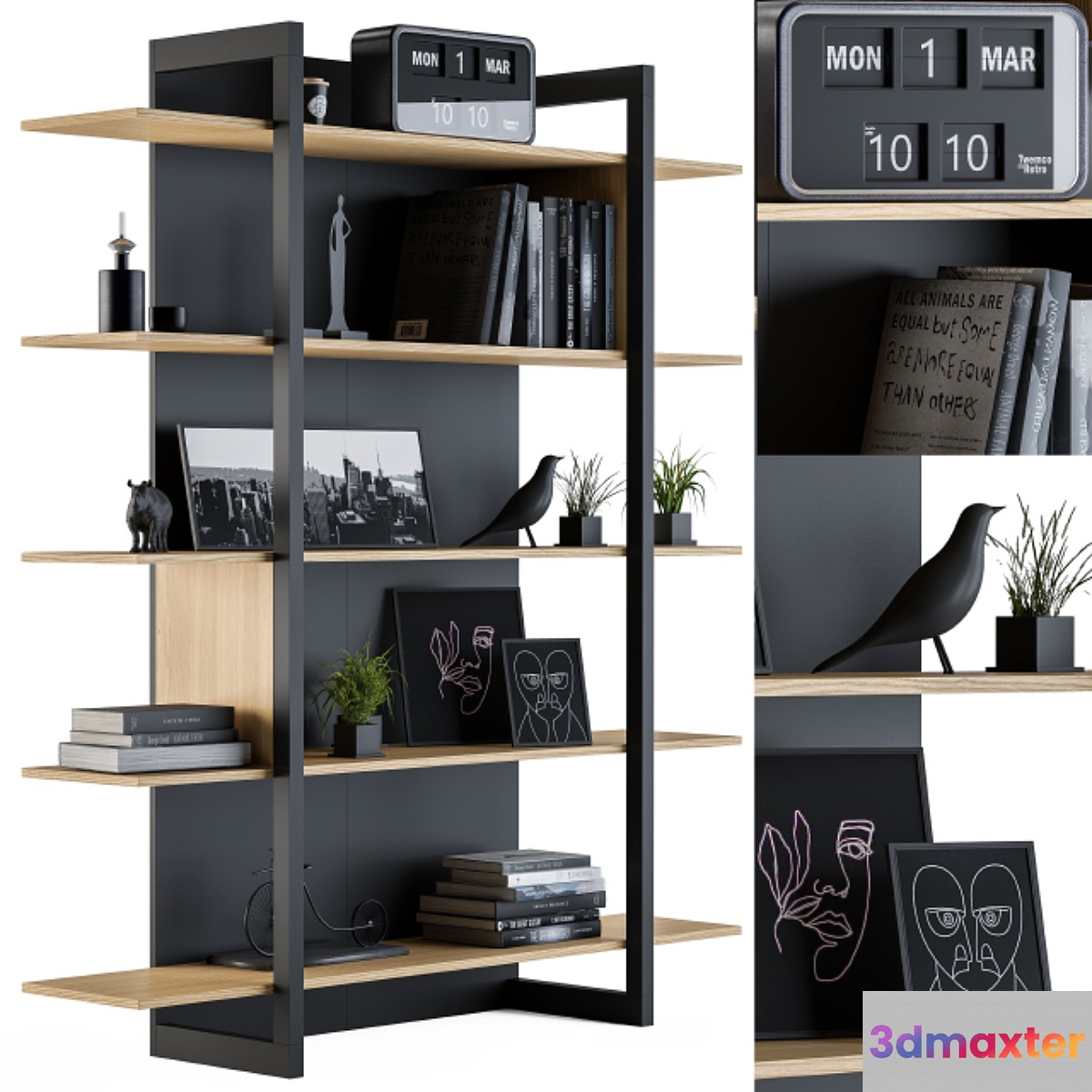 Wood and Black Rack 04