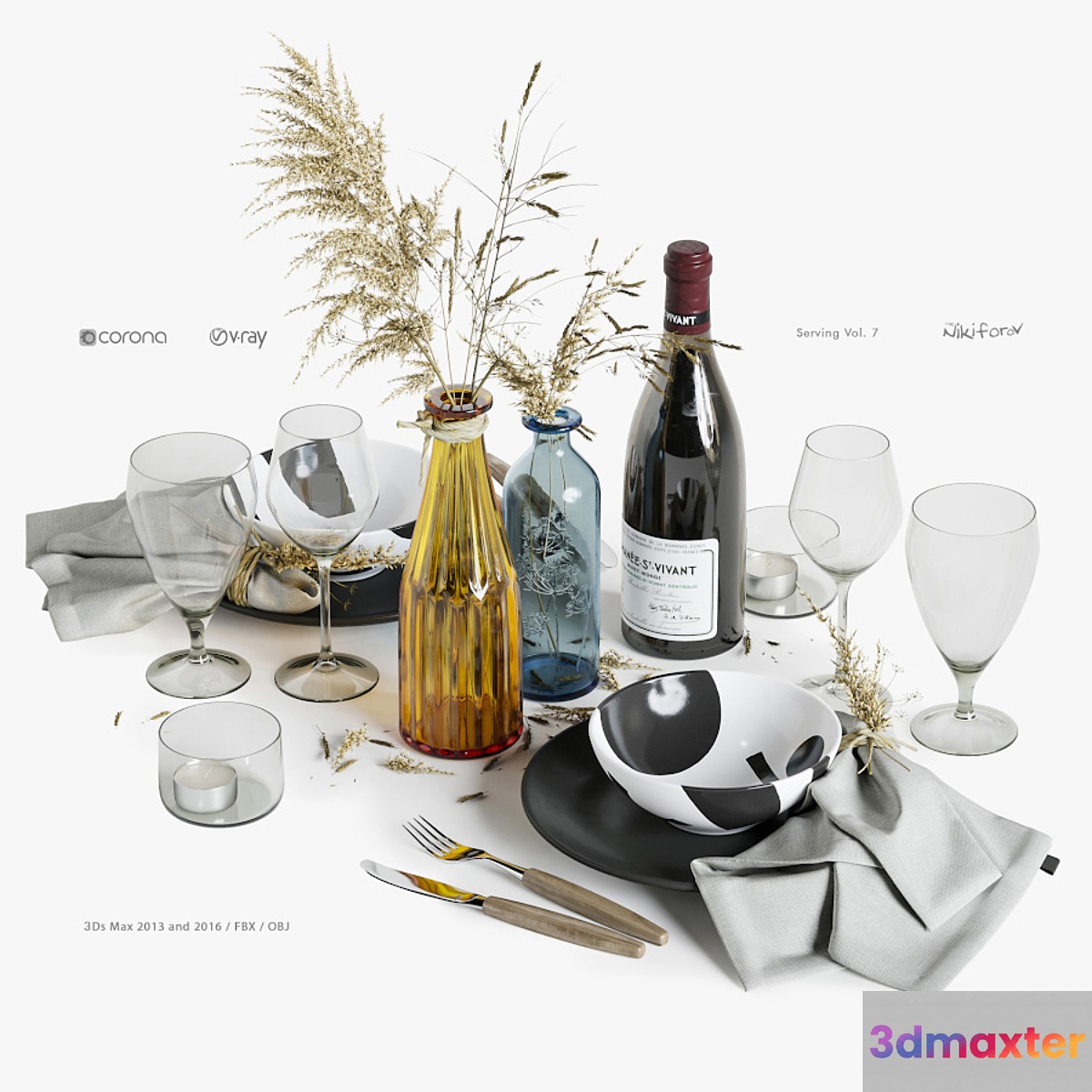 Table setting 7 3D Max