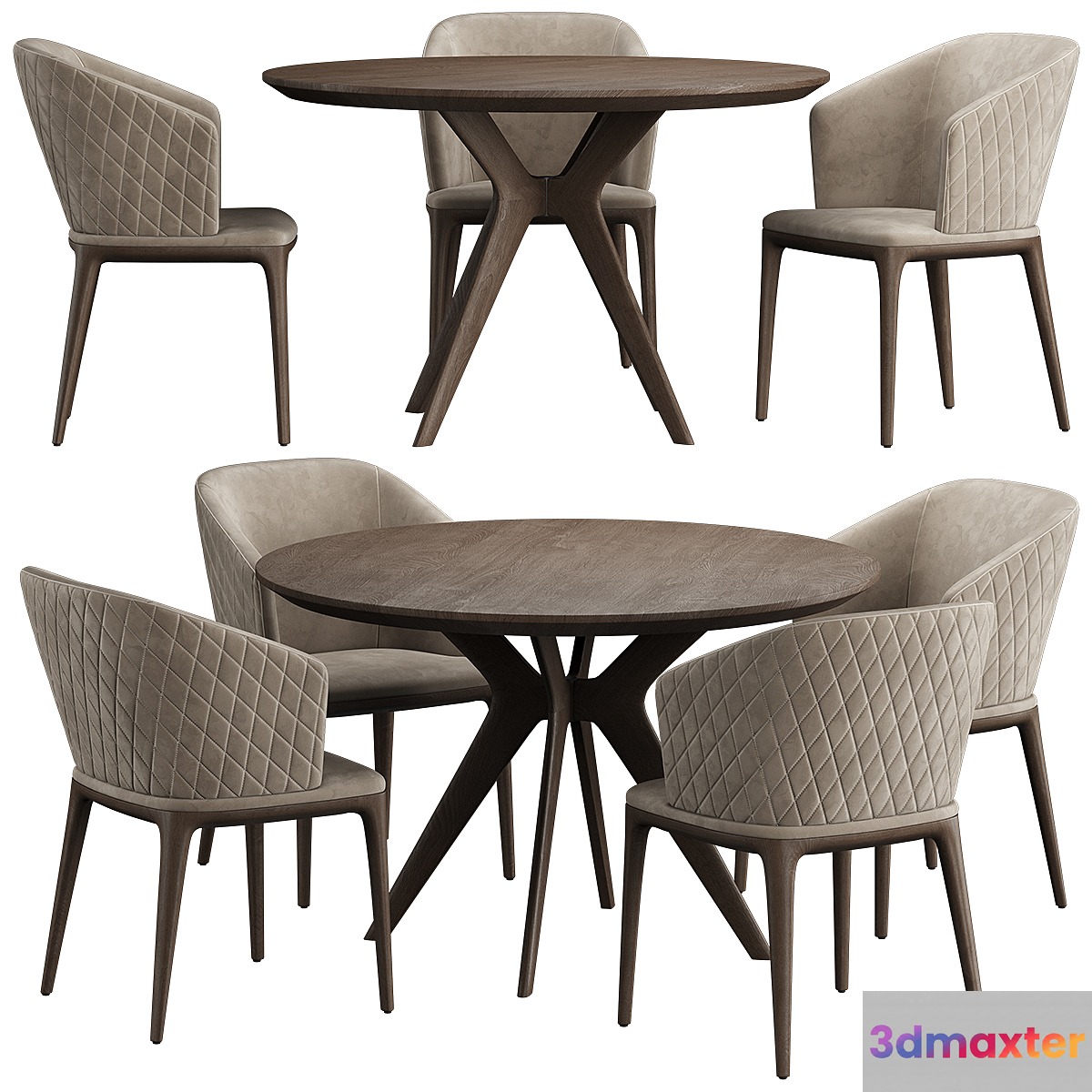 LOUISE Chair Clark Table 3D Max