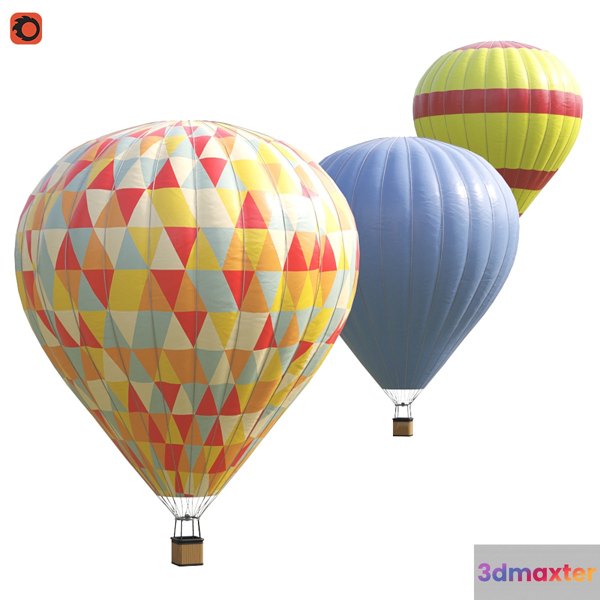 Hot air balloon _ balloon 3D Max