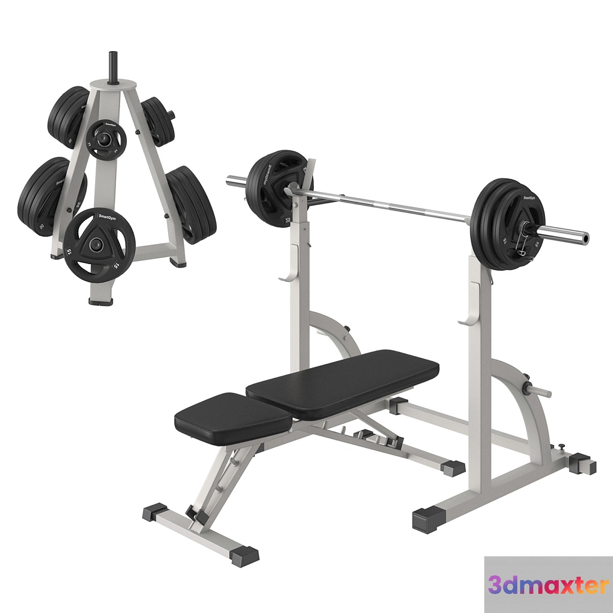 Bench Press Barbell 3D Max